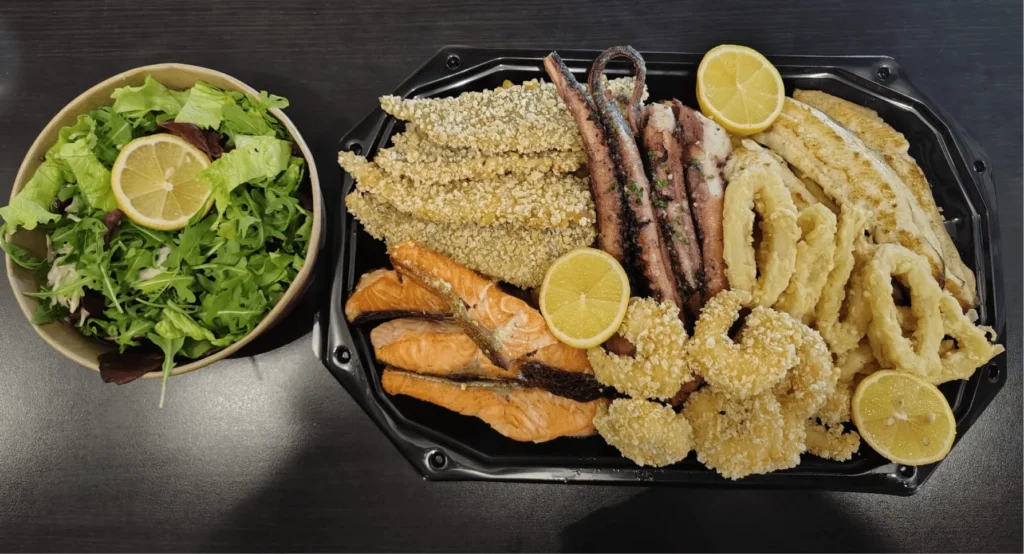 Platoul Pește și Crustacee, oferit de restaurantul Colțu' Cu Bucate, din Ghimbav, Brașov.